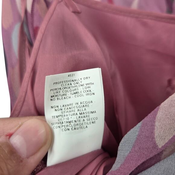 MOSCHINO CHEAP AND CHIC SZ 8 Y2K SILK ABSTRACT DRAPPED SLEEVELESS MIDI DRESS - Picture 7 of 11